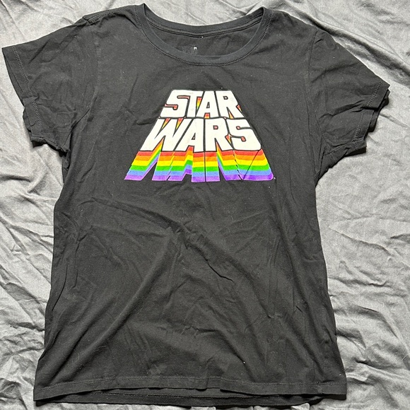 Disney Tops - Disney Star Wars Black Tee with Rainbow Logo